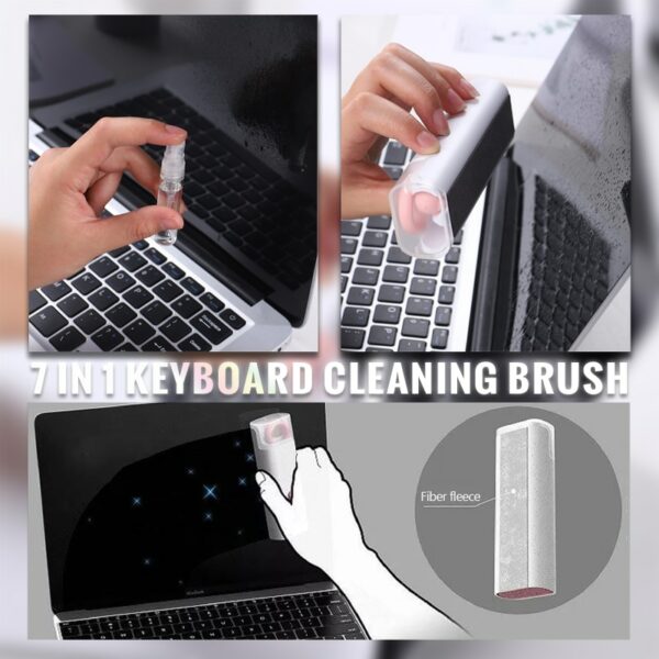 7-in-1 Computer Keyboard Cleaner Brush Kits Earphone Cleaning Pen for Headset Keyboard Cleaner Keycap Puller Kit Cleaning Tools 5