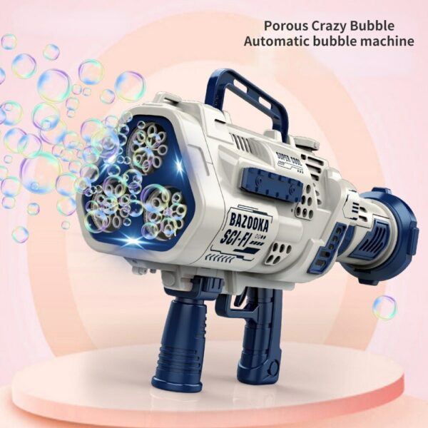 Bubble Gun Rocket 24 Hole Soap Bubble Machine Gun Shaped Automatic Blower Charging with Light Toys Childrens Day Gift Bubble Gun 2