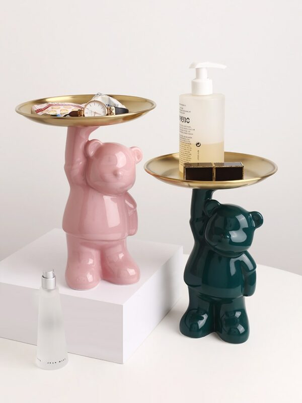 Aqumotic Bear Tray Key Small Objects Lipstick Storage Decoration Display Glo Omy Desktop Decor Wine Cabinet Office 3