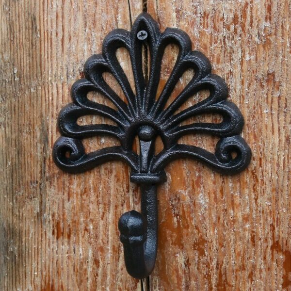 European-style Palace Retro Cast Iron Wrought Iron Flower Hook Single Hook Wall Hanging Decoration Coat Hook Home Decoration 5