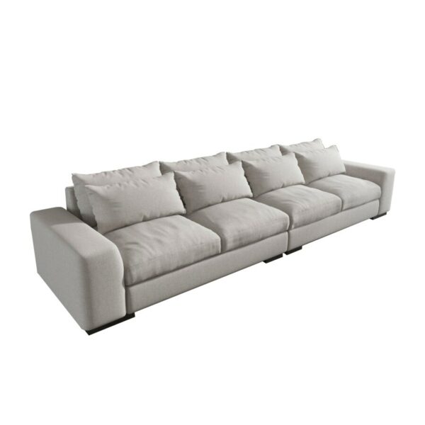 Contemporary Down sofa -Overstuffed Modular Sofa with SLinen Fabric Upholstery sofa, Seating for 4, Grey 4