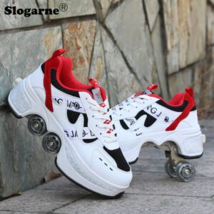 Kids' Sneakers Four Wheels Skate Shoes Dual Use Walking Double-Row Roller Girls' Running Roller Skates Boy Inline Skates Unisex 1