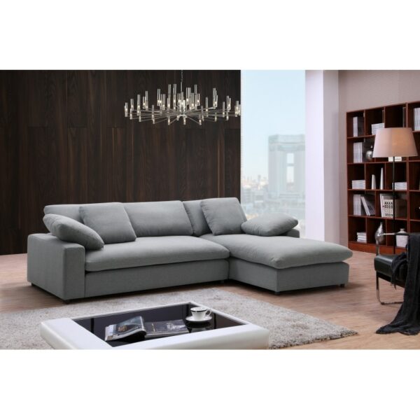 Ultra-comfortable L-shaped sectional sofa right-hand facing, modern minimalist design, including sofa and chaise longue, large 1