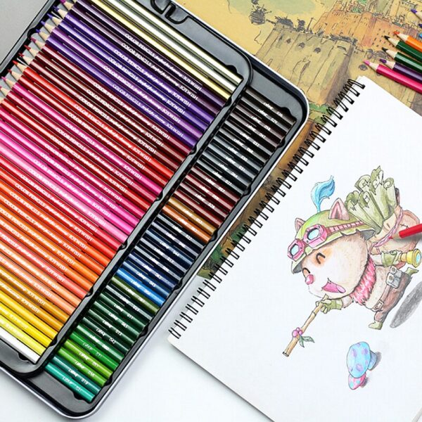 JOSEPH 72 Colors Professional Oil Colored Pencils Drawing Color Pencil with Iron Box Children Gift For Painting Art Supplies 2