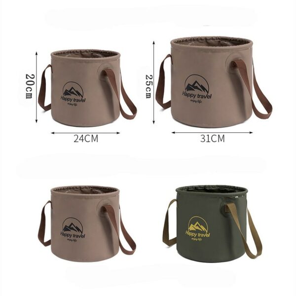 12L Portable Folding Bucket Fishing Outdoor BBQ Travel Foldable Water Bucket Bowl Sink Washing Bag Seal Car Wash Buckets 6