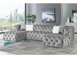 U-shaped modular sofa grey velvet fabric living room sofa modern living room furniture 1