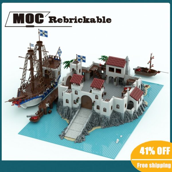 New 5548PCS Medieval Pirate Series MOC City Modular Buildings Imperial Fortress DIY children Toys Birthday Gift Christmas blocks 1