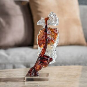 Luxtry Keep Quiet Abstract Figures Statue Decor Home Accessories Room Office Hotel Showpiece Transparent Resin Mask Ornament 2