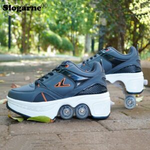 Kids' Roller Skates Boy Girl Unisex Four-Wheels Dual-Use Skate Shoes Double-Row Roller Men Inline Skates Casual Sports Sneakers 2