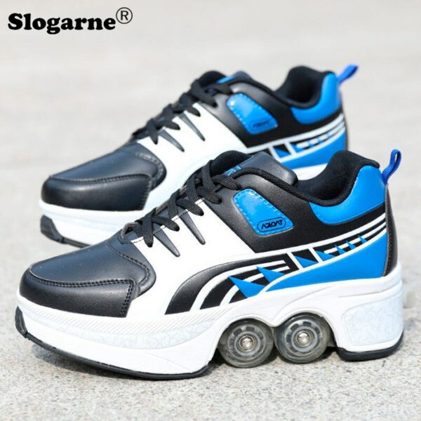 Kids' Roller Skates Boy Girl Unisex Four-Wheels Dual-Use Skate Shoes Double-Row Roller Men Inline Skates Casual Sports Sneakers 4