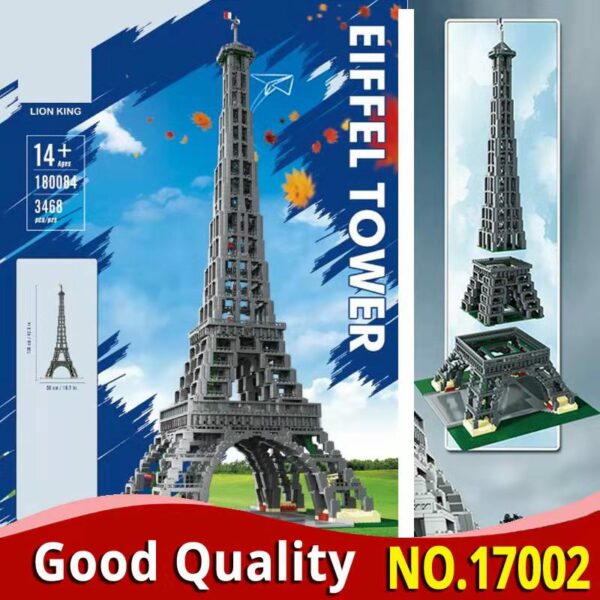 88002 PARIS The Eiffel Tower World famous architecture 17002 Building Blocks Bricks Compatible 10181 Children Birthday Gift 1