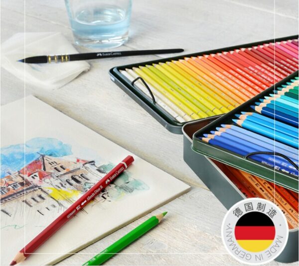 Faber Castll 120 color Oil/water soluble color pencil iron box artist collection painting brush hand drawing professional set 5