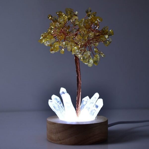 Aqumotic Crystal Tree USB Night Light Witch Decor Home Essentials Copper Wire Fortune Lover Lucky Home Office Desktop Decoration 1