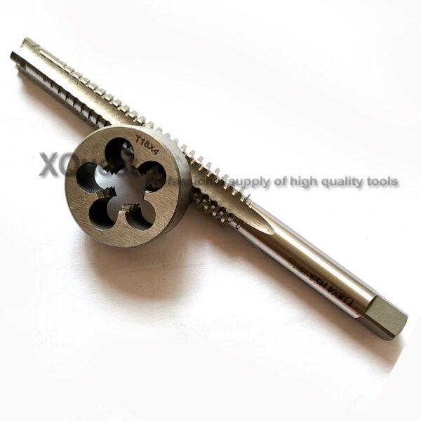 2PCS Metric Trapezoidal thread tap and Die set TR18 TR18X3 TR18X4 LH Ladder Machine Left hand taps dies sets T18 T18x3 T18x4 1