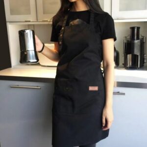 Coffee shop oil-proof and waterproof work apron home kitchen cooking apron with pocket apron can put mobile phone 1