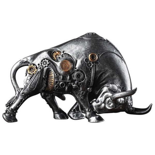 Sculpture Mechanical Bull Statue Home Decor Resin Animal Figurines Living Room Ox Sculpture Office Home Decoration Accessories 1