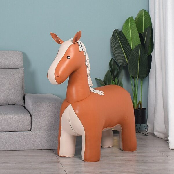 LARGE FINE HORSE STOOL Microfiber Leather Surface A Special Furniture For Your Home Decoration Fine Horse Stool 6