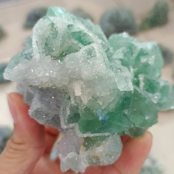 Natural Soft Sweets Fluorite Rough Stone Crystal Energy Healing Home Office Decoration Gifts 6