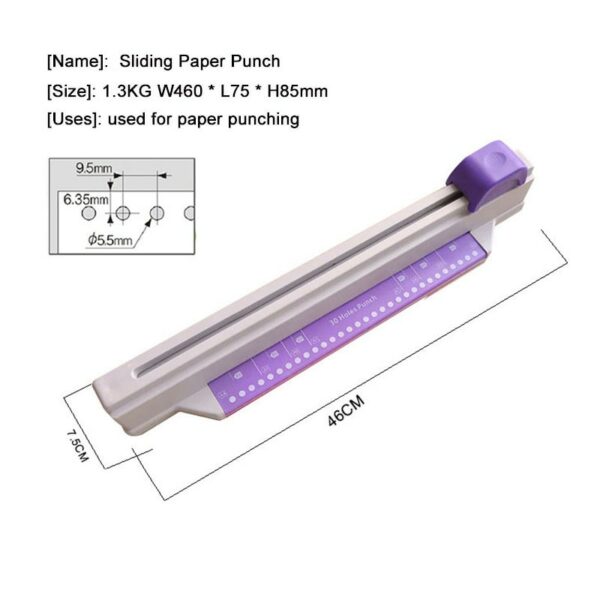 New Continuous 30 Holes Multi-function Puncher A4/B5/A5/B6 Light Duty Paper Loose-leaf Puncher DIY Tools Office Binding Supplies 6