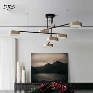 Postmodern Light Luxury Living Room Lamp Ins Lustre Hanging Lamp Hotel Home Round Gold  Luminaire Suspendu Chandelier Lighting 2