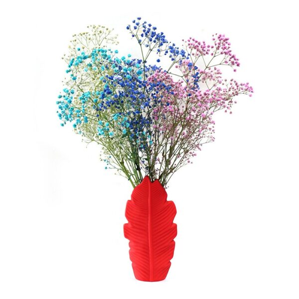 GIEMZA Silicone Vase Anti-drop Simulation Leaves Pot Dried Flower Decoration Hydroponics Home Room Hotel Office Arrangement 3