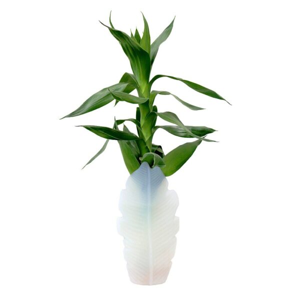 GIEMZA Silicone Vase Anti-drop Simulation Leaves Pot Dried Flower Decoration Hydroponics Home Room Hotel Office Arrangement 6