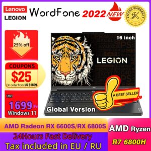 New Lenovo Legion R9000X 2022 16" Thin and Light Gaming Design Laptop AMD Ryzen 7 6800H RX 6800S 2.5K Full HD 165Hz Win11Pro 1