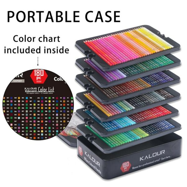 180 color professional color pencil set beginner painting hexagon stick hand drawing professional student oil brush set 2