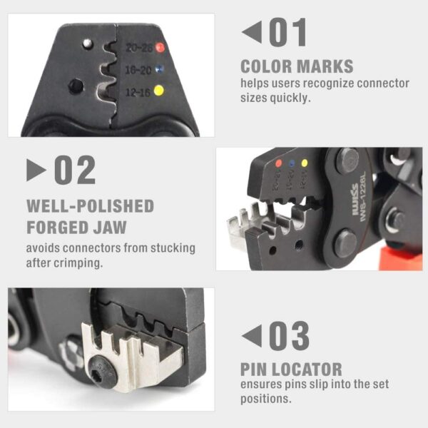 IWS-1226L Crimping Tools Work for Raychem TE MiniSeal Low Profile Environmental Splices M81824/1-XX from AWG26-12 Crimpier Plier 4