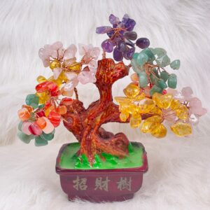 Crystal Tree Quartz Bonsai Lucky Money Tree Sculpture Home Office Decor 2