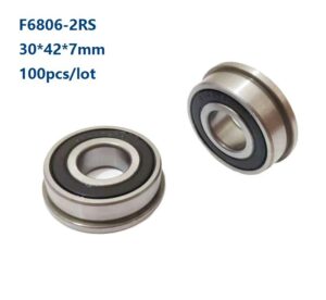 100pcs/lot F6806-2RS F6806RS Double rubber cover 30*42*7mm Flange Ball Bearing Deep Groove Ball bearing 30×42×7mm 1