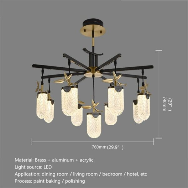 Hongcui Modern Pendant Light Luxury Brass LED Lamp Fixtures For Home Decorative Dining Living Room 6