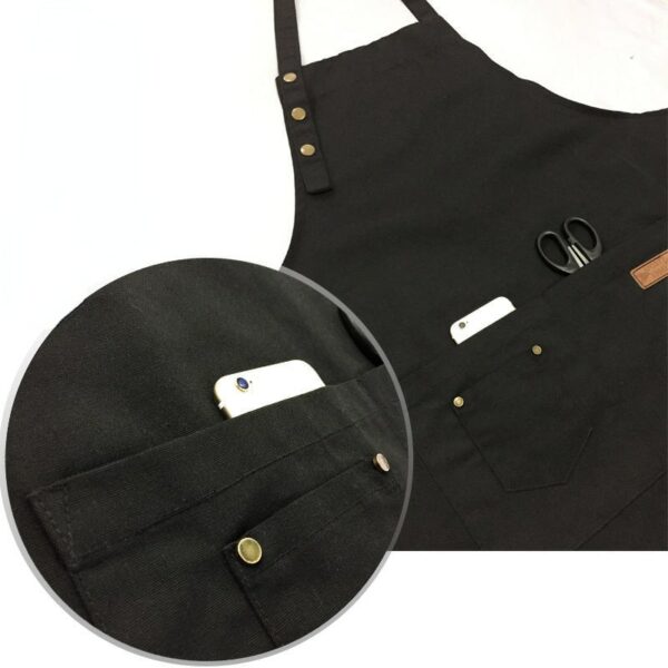 Coffee shop oil-proof and waterproof work apron home kitchen cooking apron with pocket apron can put mobile phone 3