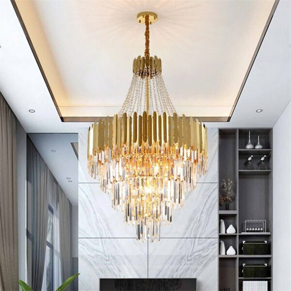 OUTELA Chandelier Gold Pendant Lamp Fixtures Postmodern LED Light for Home Living Dining Room Villa 2