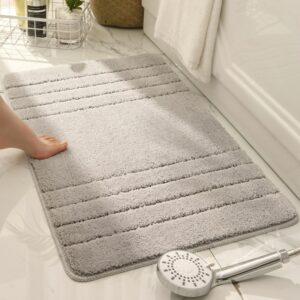 Inyahome Bathroom Rugs Bath Mat Super Soft Thick Shaggy Rug Highly Absorbent Carpet for Bathroom Bedroom and Kitchen Quick Dry 1