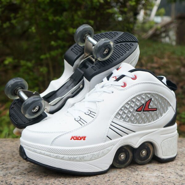 Kids' Roller Skates Boy Girl Unisex Four-Wheels Dual-Use Skate Shoes Double-Row Roller Men Inline Skates Casual Sports Sneakers 6