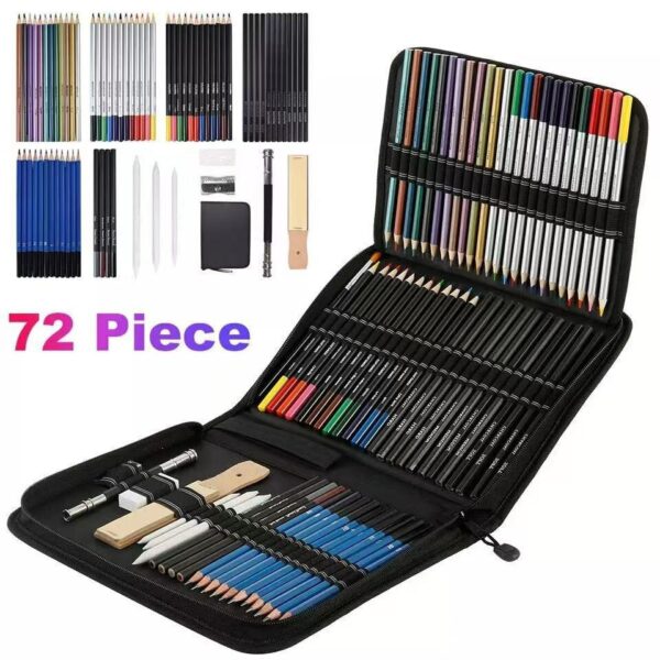 145PCS Color Pencil and Sketch Pencils Set for Drawing Art Tool Kit 96 Pcs Watercolor Metallic Oil Pencil Artist Art Supplies 3