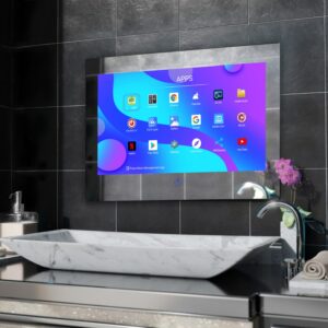 Haocrown 42 Inch Waterproof Mirror TV, Smart Android 11.0 Television Full HD 1080P Built-in Wi-Fi Bluetooth Waterproof Speakers 1