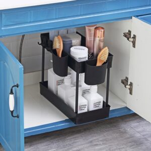 Under Kitchen Sink Organizers and Storage Cabinet Drawer Organizer Bathroom Countertop Shelves 2 Tier Storage Rack 1