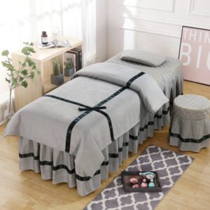 4pcs Beauty Salon Bedding Set Skin-friendly Thick Bed Linens Sheets Bedspread Fumigation Massage Spa Pillowcase Duvet Cover Sets 1