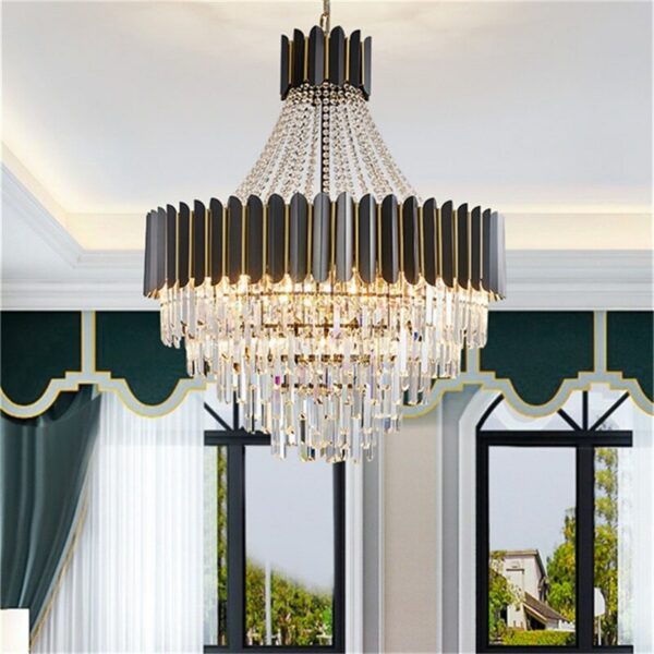 Hongcui Crystal Pendant Light Postmodern Luxury Chandelier LED Decorative For Home Dining Living Room 5