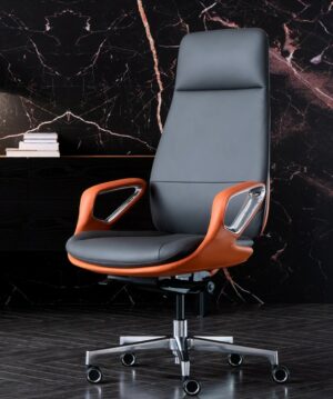 Leather boss office chair modern computer chair business light luxury executive chair president chair reclining 1