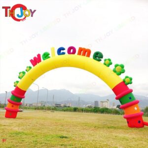 Free air shipping 5x3m inflatable welcome arch with led light 2