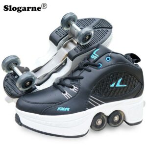 Kids' Roller Skates Boy Girl Unisex Four-Wheels Dual-Use Skate Shoes Double-Row Roller Men Inline Skates Casual Sports Sneakers 2