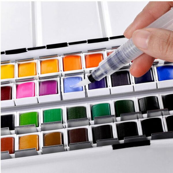 Professional 12/24/36/48 Colors Solid Watercolor Paints Set With Paintbrush Water color Pigment Set Acuarelas Verf Art Supplies 3