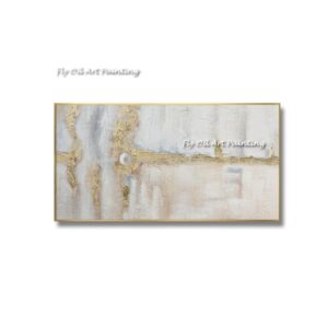 100% Handmade Modern Abstract Home Decoration Gold Foil Oil Painting Hand-painted Canvas Paintings Wall Art  Decor For Office 2