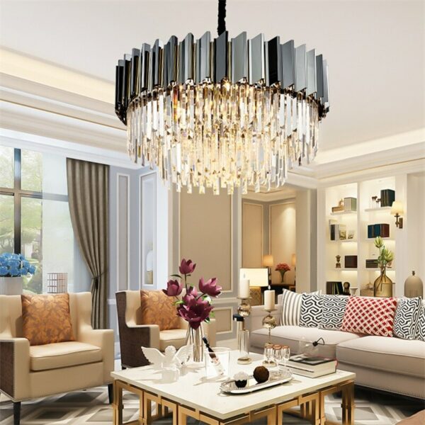 WPD Pendant Light Postmodern Double Crystal LED Lamp Luxury Fixture for Home Dining Living Room 5