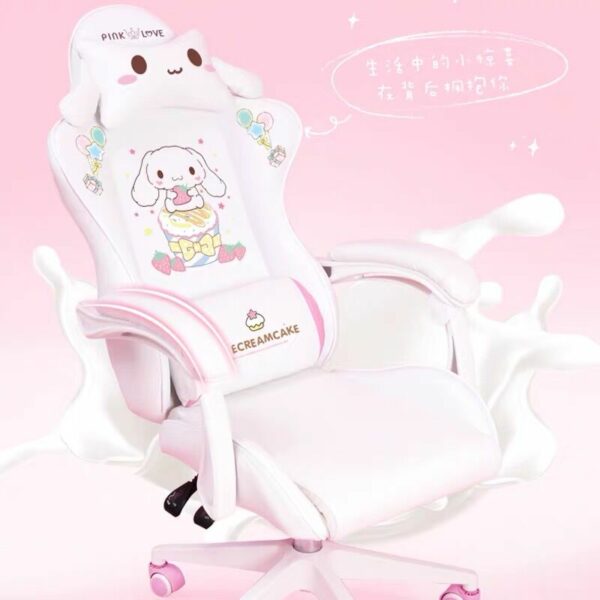 New products WCG gaming chair girls cute cartoon computer armchair office home swivel soft chair lifting adjustable chair 3