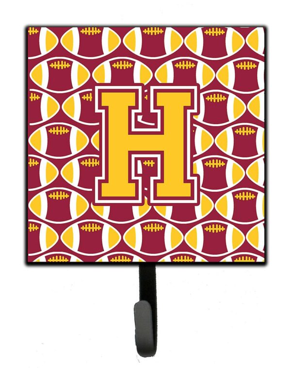 Letter H Football Maroon and Gold Leash or Key Holder