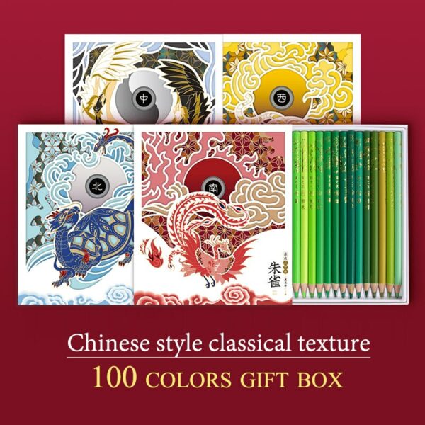 Phoenixcolor Chinese Style 50/100 Colors Professional Oil Colored Pencils Drawing Sketch Pencil Set For School Art Supplies 2